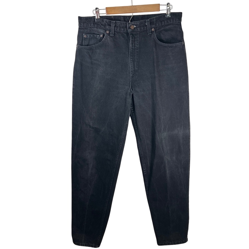 Vtg Levi Strauss 550 Black Washed Relaxed Fit Jeans Men W36 L34 USA Made 80s 90s